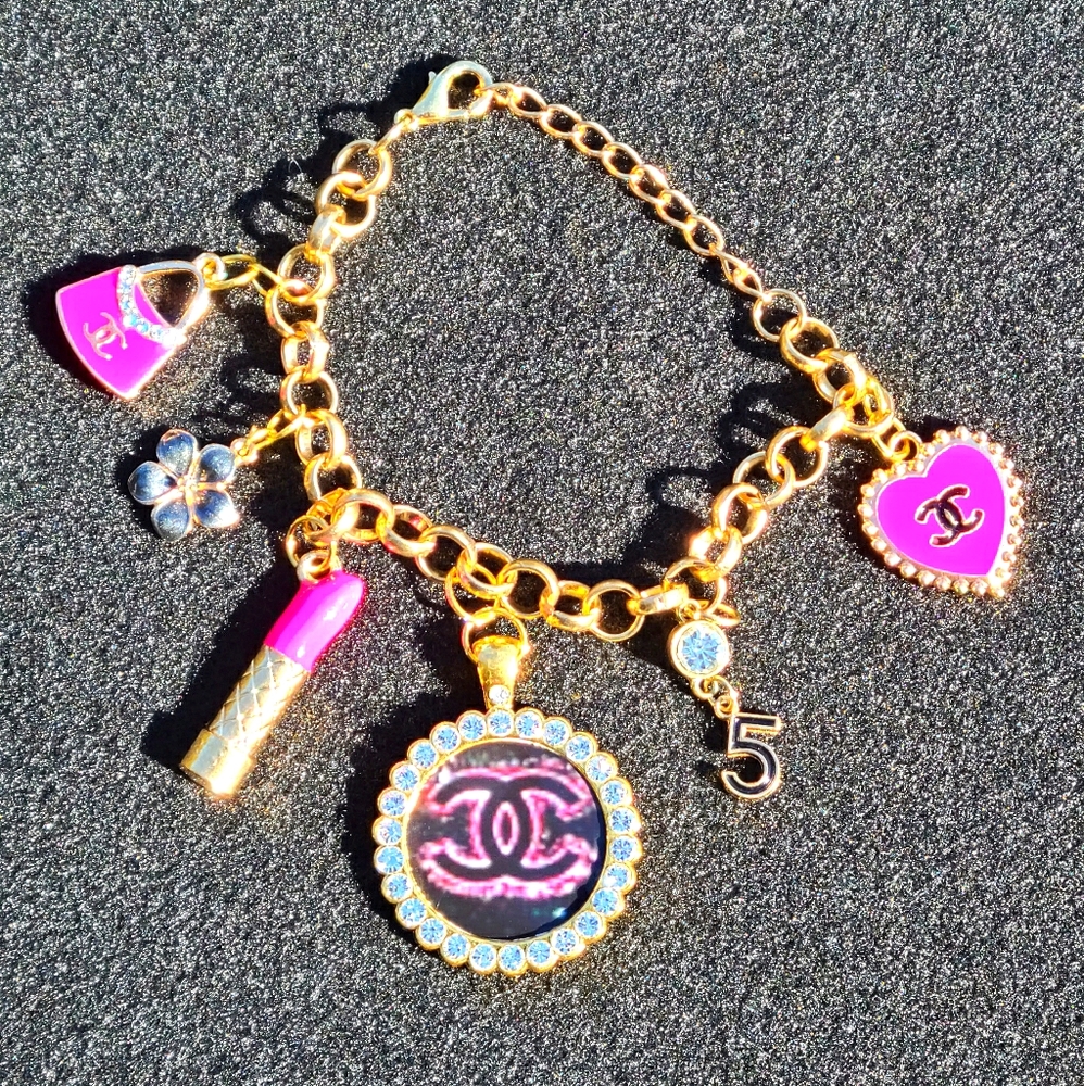 Hot pink chain link bracelet
